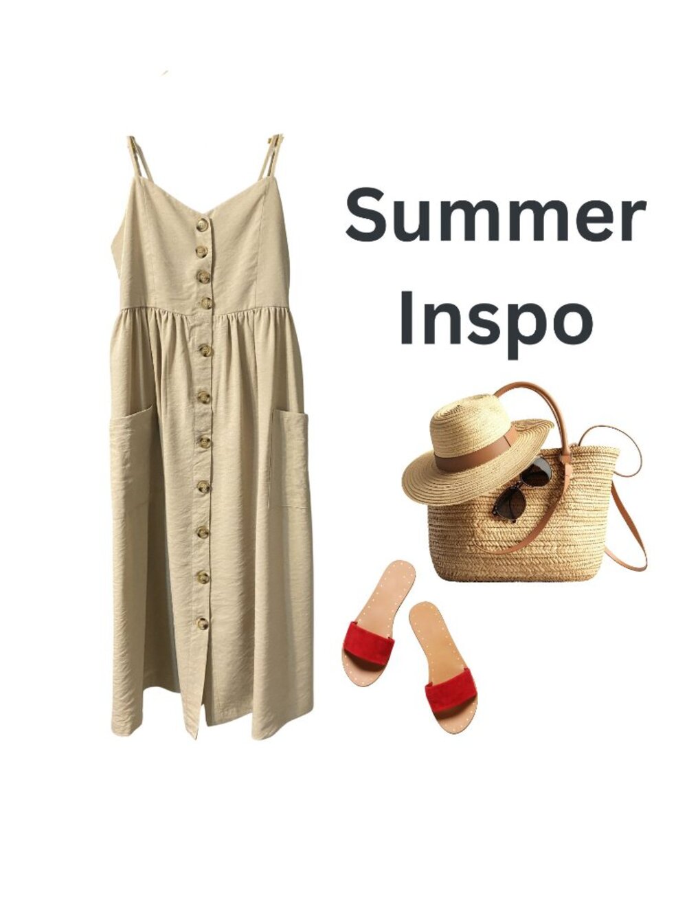 Cute summer beige midi dress